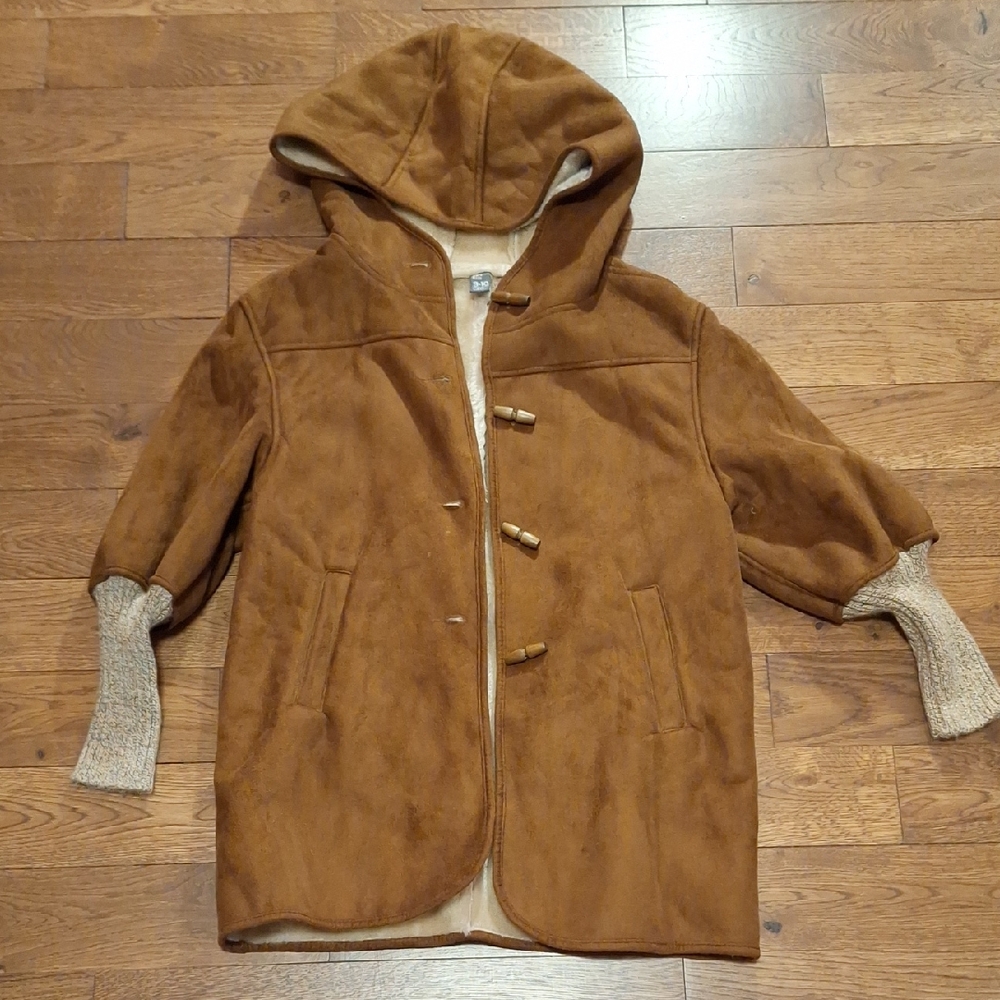 Zara Kids Tan Faux Fur Lined Coat